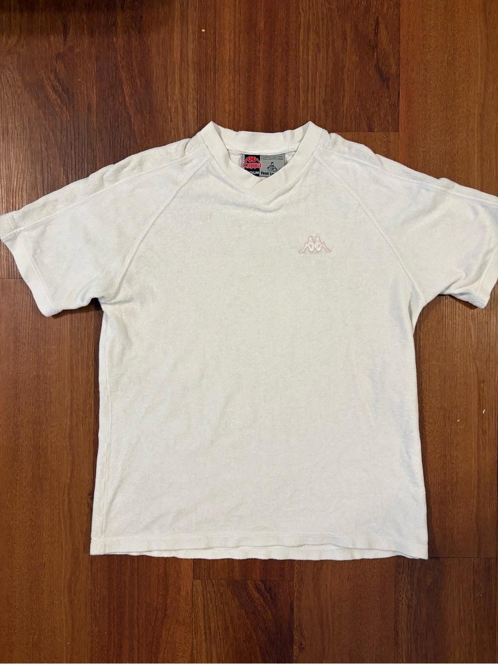 Kappa Foot Locker Exclusiveā Terry V-Neck Shirt Menās Medium White Spellout Y2K